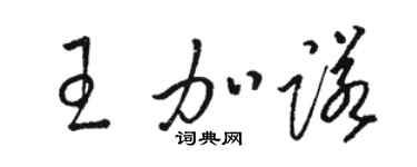 駱恆光王加諾草書個性簽名怎么寫