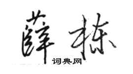 駱恆光薛棟行書個性簽名怎么寫