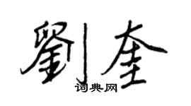 王正良劉奎行書個性簽名怎么寫