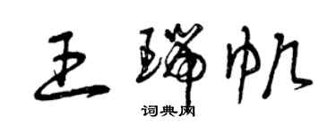 曾慶福王瑞帆草書個性簽名怎么寫