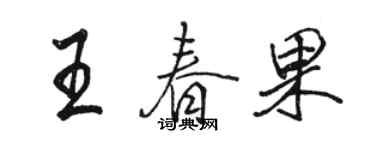 駱恆光王春果行書個性簽名怎么寫
