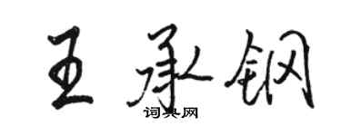 駱恆光王承鋼行書個性簽名怎么寫