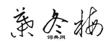 駱恆光葉冬梅草書個性簽名怎么寫