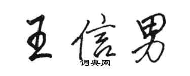 駱恆光王信男行書個性簽名怎么寫