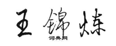 駱恆光王錦煉行書個性簽名怎么寫