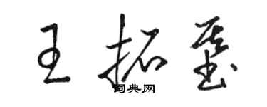 駱恆光王拓基草書個性簽名怎么寫