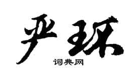 胡問遂嚴環行書個性簽名怎么寫