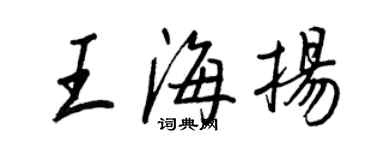 王正良王海揚行書個性簽名怎么寫