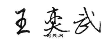 駱恆光王奕武行書個性簽名怎么寫