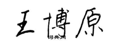 王正良王博原行書個性簽名怎么寫