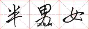 駱恆光半男女行書怎么寫