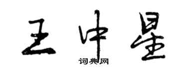 曾慶福王中星行書個性簽名怎么寫