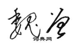 駱恆光魏曾草書個性簽名怎么寫