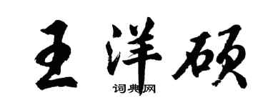 胡問遂王洋碩行書個性簽名怎么寫