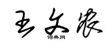 朱錫榮王文農草書個性簽名怎么寫