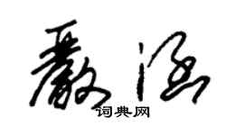 朱錫榮嚴涵草書個性簽名怎么寫