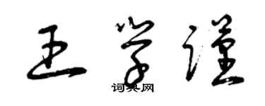 曾慶福王學謹草書個性簽名怎么寫