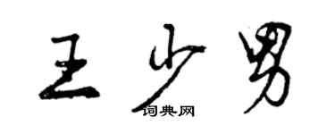 曾慶福王少男行書個性簽名怎么寫