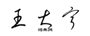 梁錦英王大寧草書個性簽名怎么寫