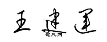 梁錦英王建運草書個性簽名怎么寫