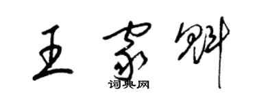 梁錦英王家魁草書個性簽名怎么寫