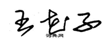 朱錫榮王花子草書個性簽名怎么寫