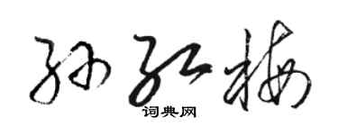駱恆光孫紅梅草書個性簽名怎么寫