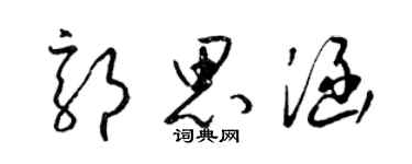 梁錦英郭思涵草書個性簽名怎么寫