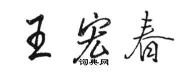 駱恆光王宏春行書個性簽名怎么寫