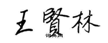 王正良王賢林行書個性簽名怎么寫