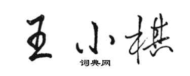 駱恆光王小棋行書個性簽名怎么寫