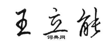 駱恆光王立能行書個性簽名怎么寫