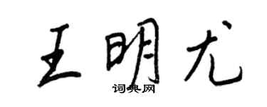 王正良王明尤行書個性簽名怎么寫