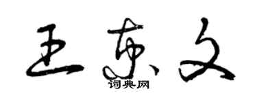 曾慶福王京文草書個性簽名怎么寫