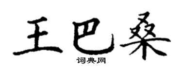 丁謙王巴桑楷書個性簽名怎么寫