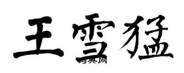 翁闓運王雪猛楷書個性簽名怎么寫