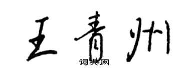 王正良王青州行書個性簽名怎么寫