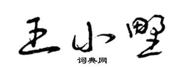 曾慶福王小野草書個性簽名怎么寫