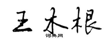 曾慶福王木根行書個性簽名怎么寫