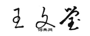 駱恆光王文瑩草書個性簽名怎么寫