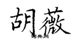 丁謙胡薇楷書個性簽名怎么寫