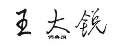 駱恆光王大銳行書個性簽名怎么寫