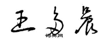 曾慶福王多晨草書個性簽名怎么寫