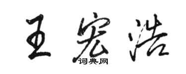 駱恆光王宏浩行書個性簽名怎么寫