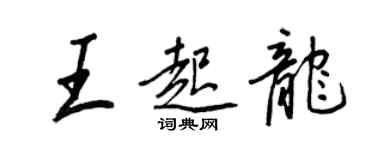 王正良王起龍行書個性簽名怎么寫