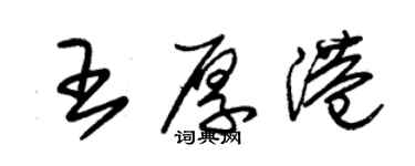 朱錫榮王厚港草書個性簽名怎么寫