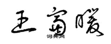曾慶福王富暖草書個性簽名怎么寫
