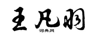 胡問遂王凡羽行書個性簽名怎么寫