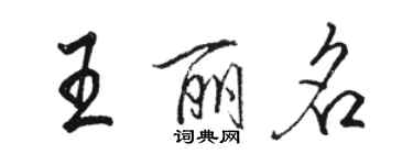 駱恆光王麗名行書個性簽名怎么寫