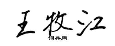 王正良王牧江行書個性簽名怎么寫